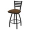 Holland Bar Stool Co 25" Swivel Counter Stool, Black Wrinkle, Rein Thatch Seat X410 - alternate 1